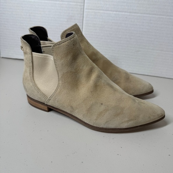 Cole Haan Light Beige Leather Upper Womens Harlyn Ankle Boots Size 6 1/2B - Picture 3 of 16